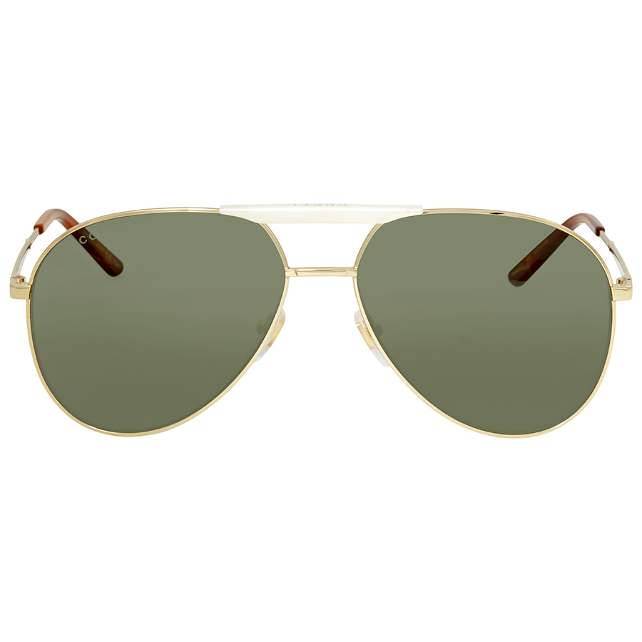 Gucci Green Aviator Sunglasses GG0242S 003 59 Gucci Sunglasses