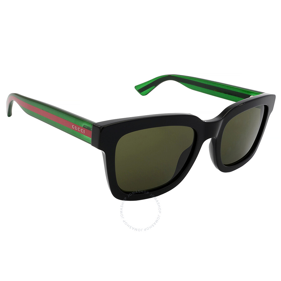 Shop Gucci Green Square Men's Sunglasses Gg0001sn 002 52