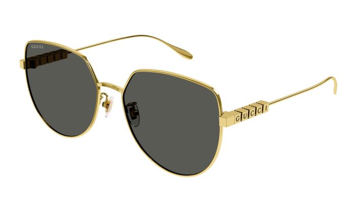 NEW GUCCI GEOMETRIC SUNGLASSES GUCCI GG1435SA 001 GOLD GREY EYEWEAR s-l400.jpg main image 4