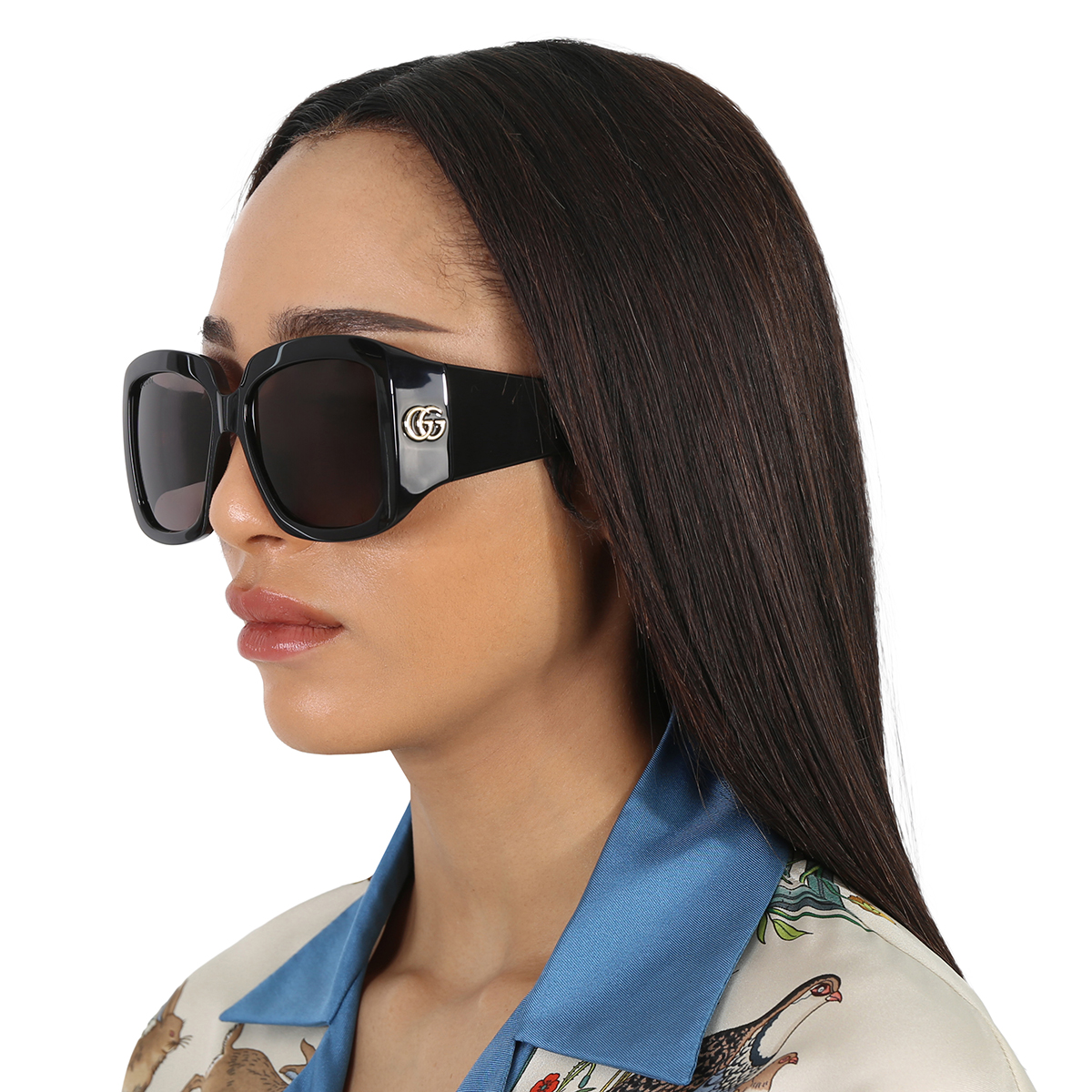 Gucci Womens Black Gc002115 Gg1402s Square-frame Acetate  display picture 3