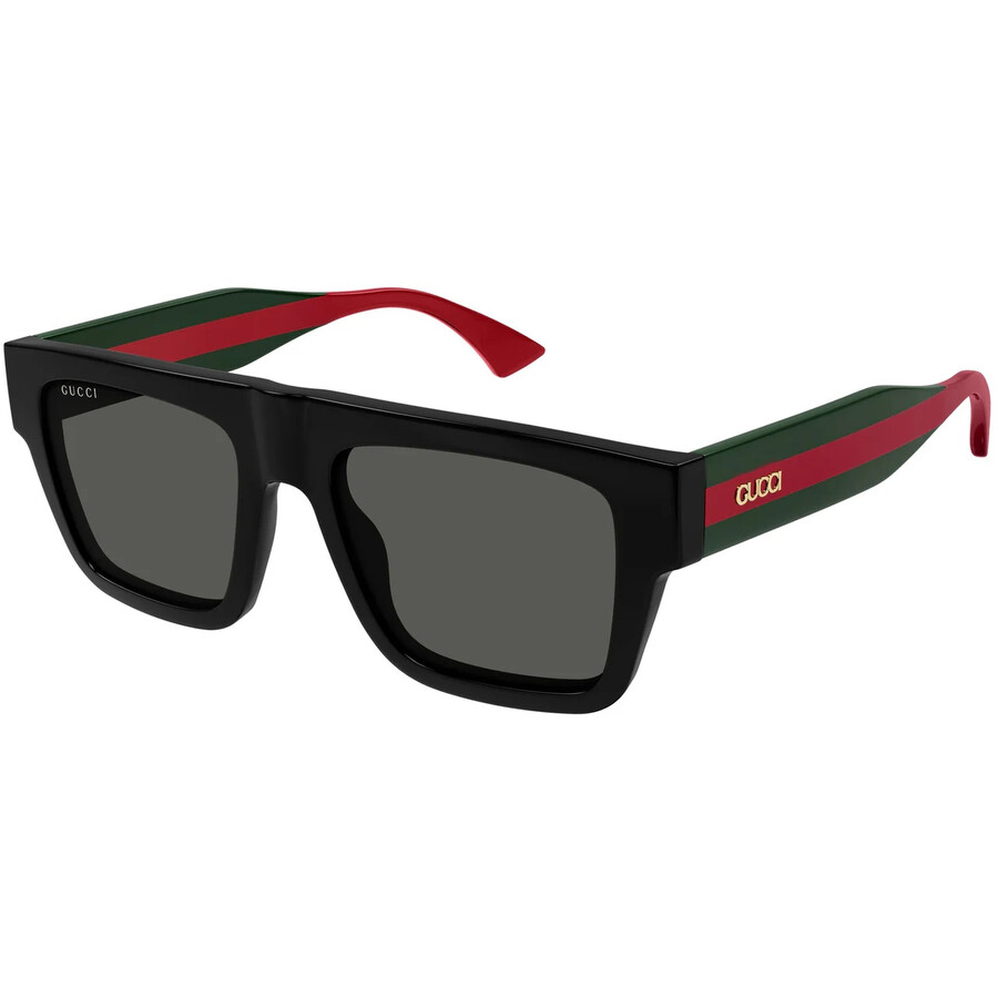 Gucci Black-green-grey Recycled Acetate Sunglasses