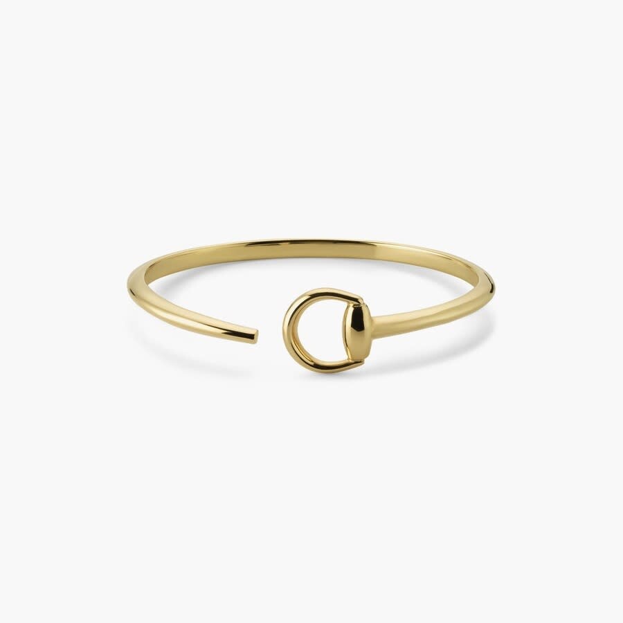 Gucci Horsebit Cuff Bracelet In 18k Yellow Gold Size 17 - Yba795810001 In Yellow