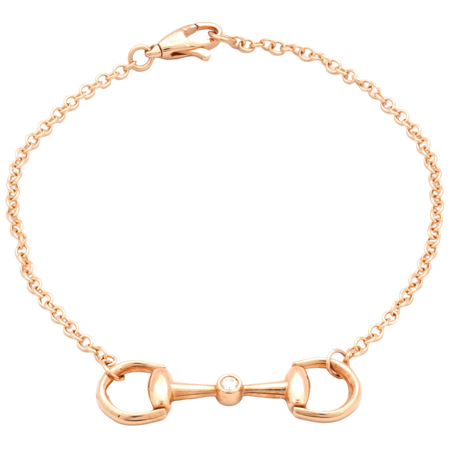 Gucci Horsebit Diamond Chain Bracelet in 18K Rose Gold
