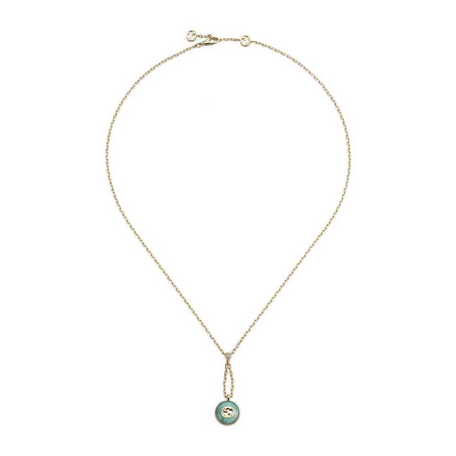 Gucci Interlocking 18k Yellow Gold Pendant Necklace - Ybb832009001