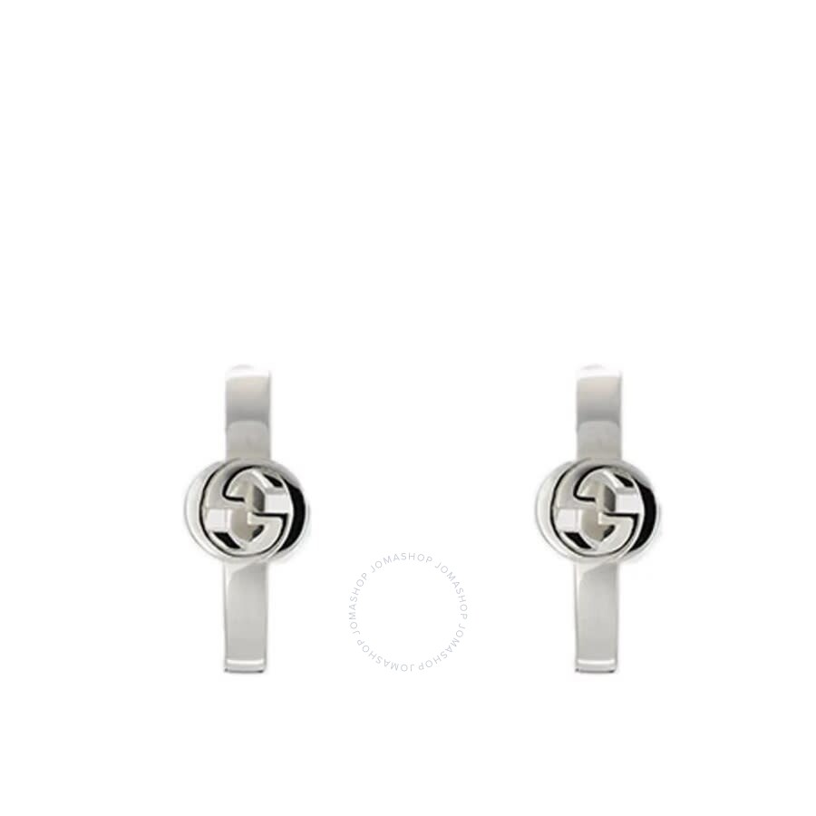 Gucci Interlocking Sterling Silver Hoop Earrings
