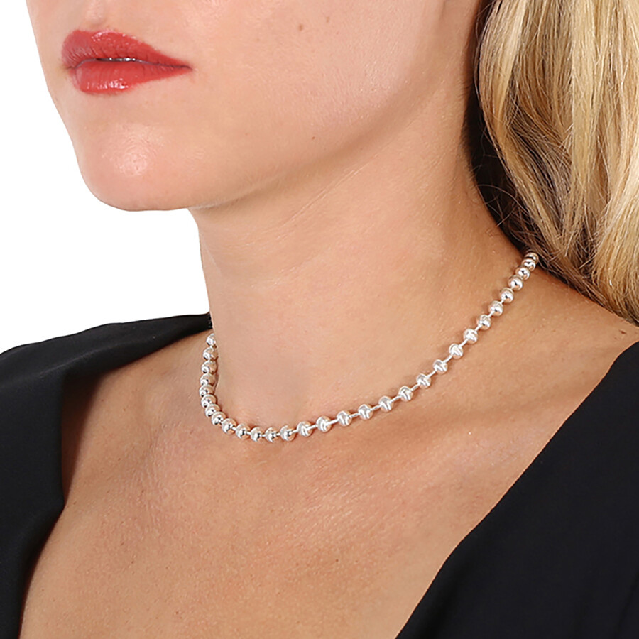 Shop Gucci Ladies Boule Choker Necklace In Silver In Silver Tone