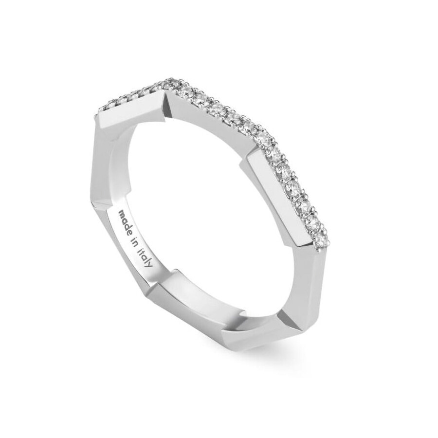 ◆ゆゆり10◆ Gucci Link to Love 18K White Gold Diamond Ring