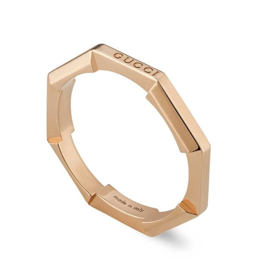 アクセサリーその他 GUCCI Woman Jewel Gold YBC662194002 PINK GOLD Gucci Link to Love Mirrored Ring in 18kt Rose Gold, Size 17