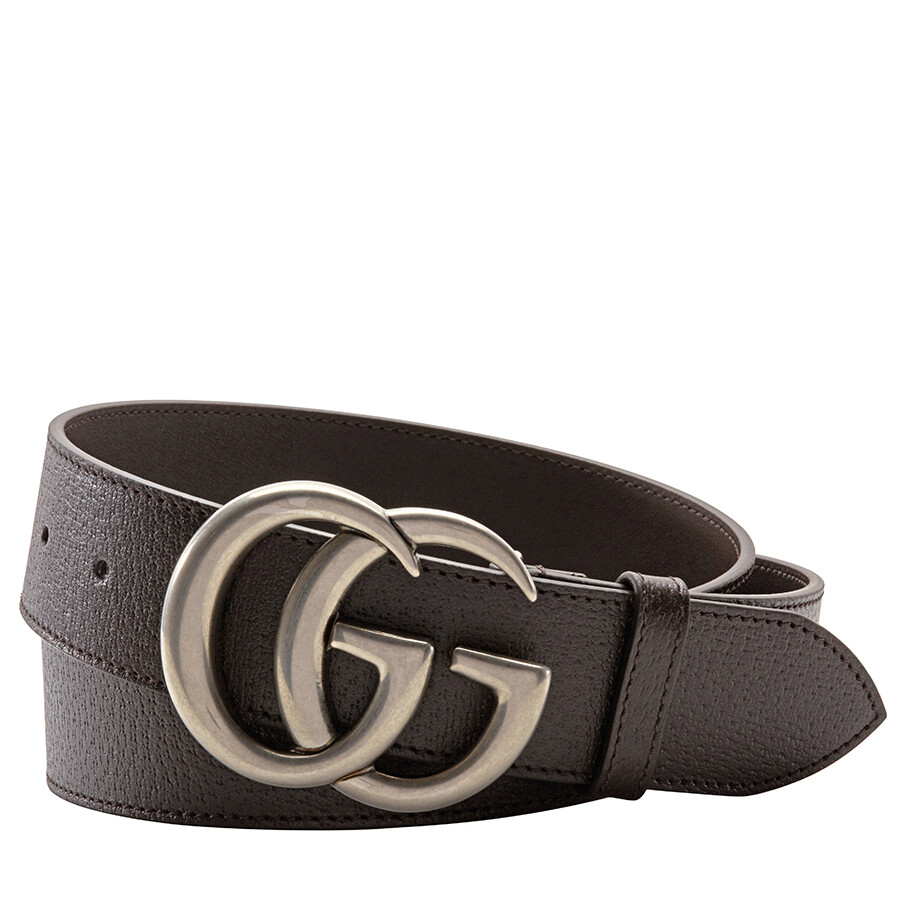 Gucci Men's Casual Double G Brown Leather Belt Size 105 CM 406831