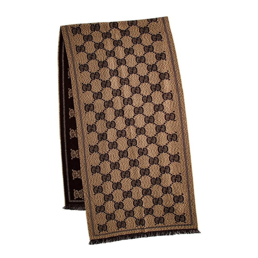 Gucci Men's GG Wool Jacquard Scarf 625898 4G059 9764 008093542445