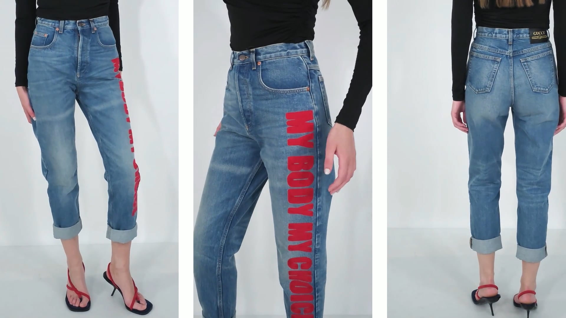 Gucci My Body My Choice Straight Leg Jeans, Waist Size 24
