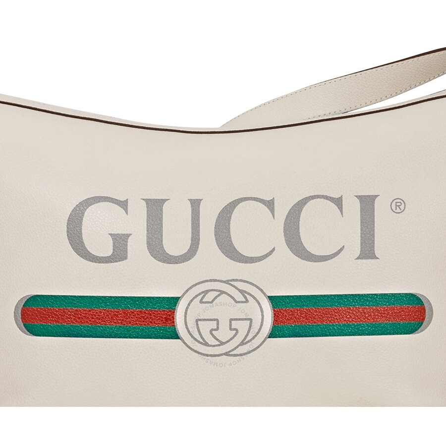 Gucci Shoulder Bag With Logo Print in White Gucci Handbags