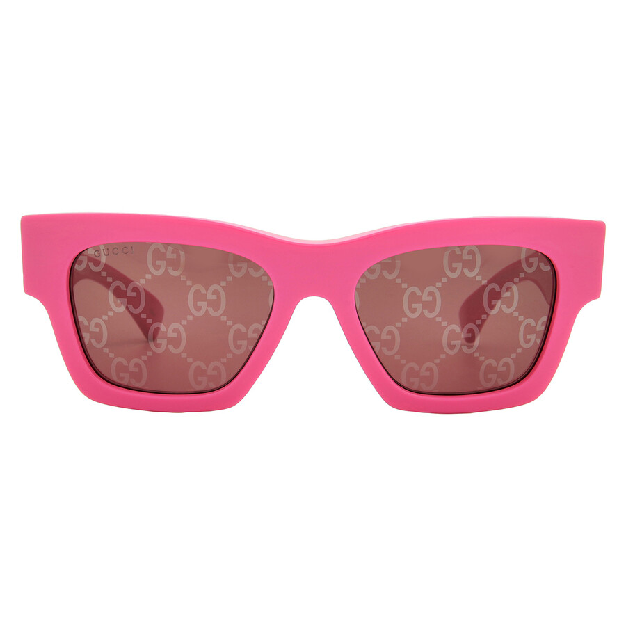 Gucci Red Logo Square Ladies Sunglasses Gg1835s 004 52