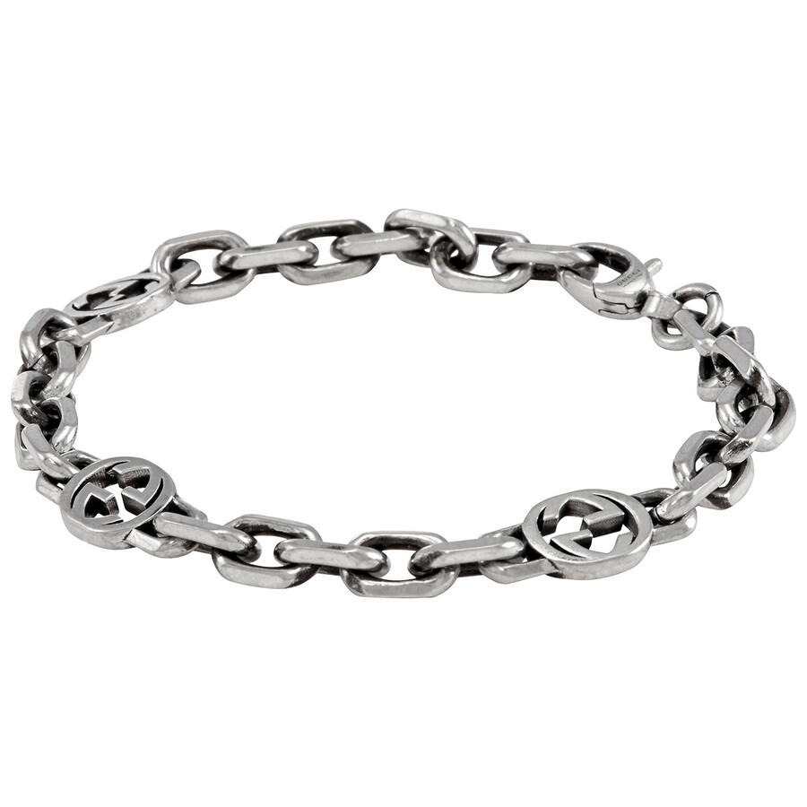 Gucci Silver Bracelet With Interlocking G In Silver-tone