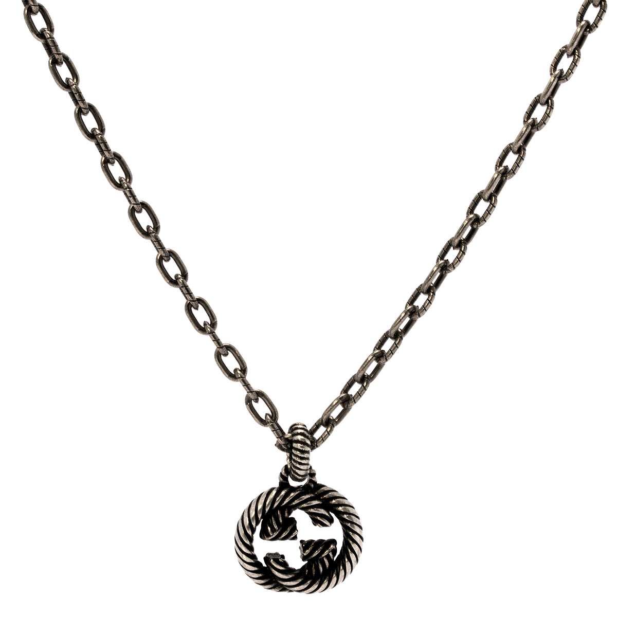 Gucci Silver necklace with Interlocking 