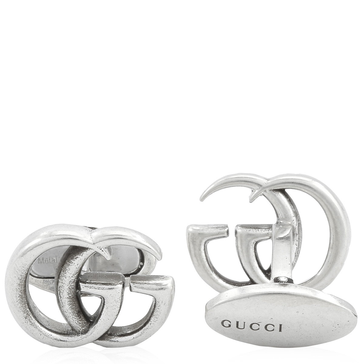 GUCCI 더블 G 모티프 스털링 실버 커프링크스