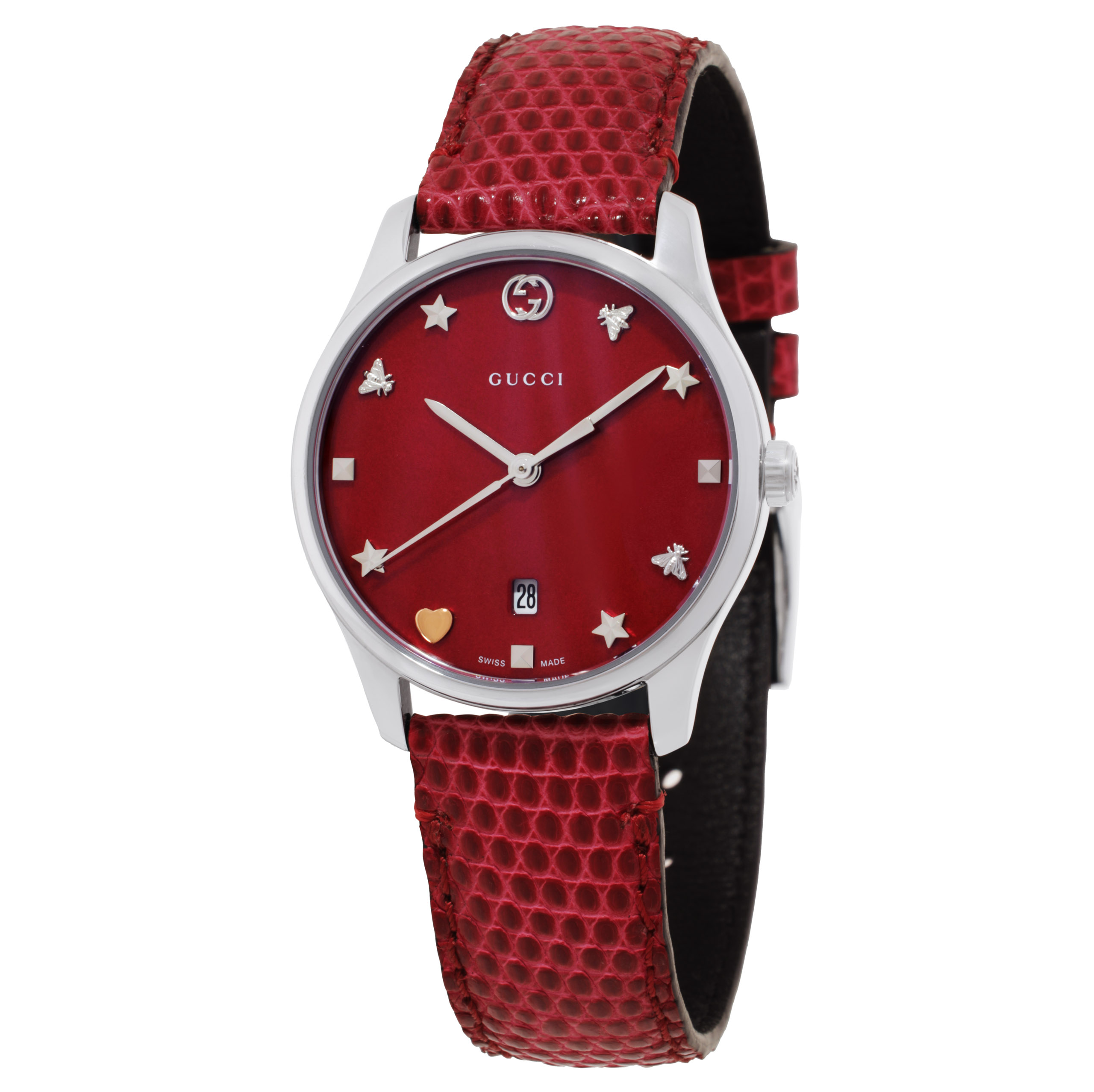 Gucci Timeless Quartz Red Dial Ladies Watch YA126584A