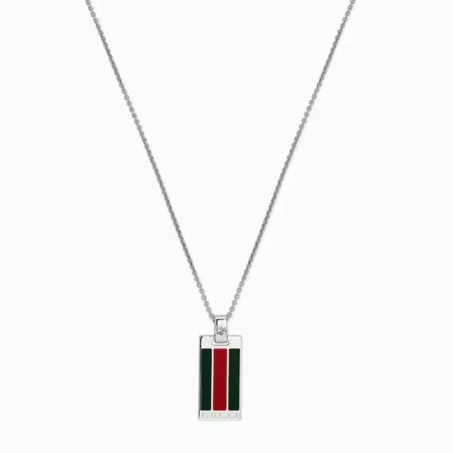 Gucci Web Motif Sterling Silver Necklace - YBB874293001 - Ladies