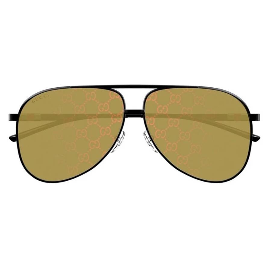 Yellow Mirror Logo Pilot Men's Sunglasses GG1677S 005 62