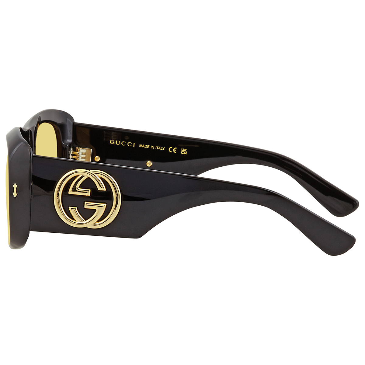 New ? Original Gucci Yellow Square Unisex Sunglasses GG1251S 001 Gucci New Authentic Unisex GG1251S 001 Black/Yellow lenses  main image 2