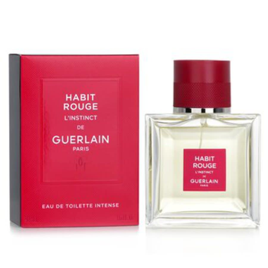 Guerlain Men's Habit Rouge L'instinct Intense Edt Spray 1.6 oz Fragrances 3346470304987 In Red / Green