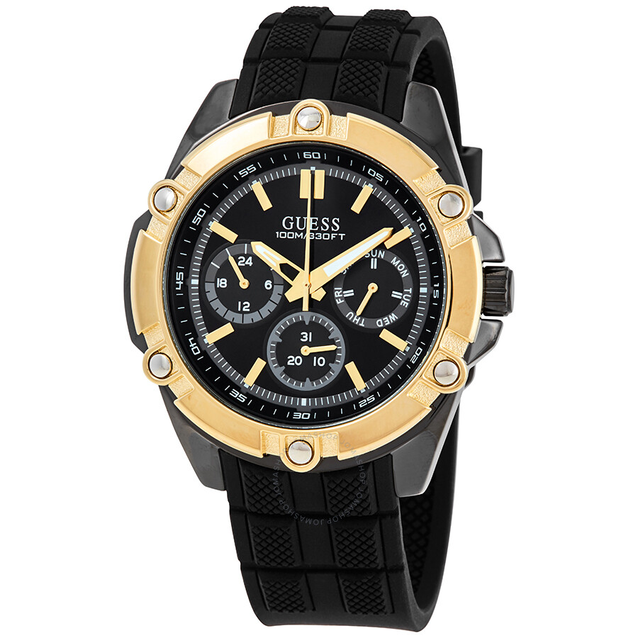 Guess Black Sunray Dial Men's Multifunction Watch W1302G2 Watches
