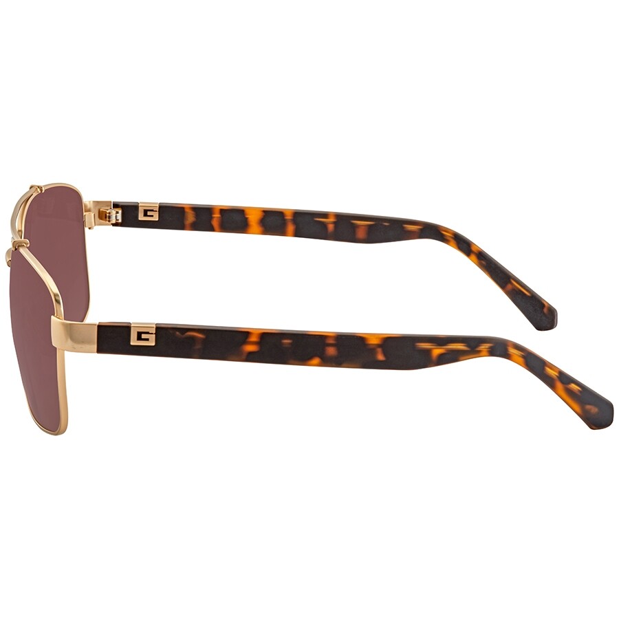 Guess Brown Polarized Rectangular Men's Sunglasses GU689432H59 Guess