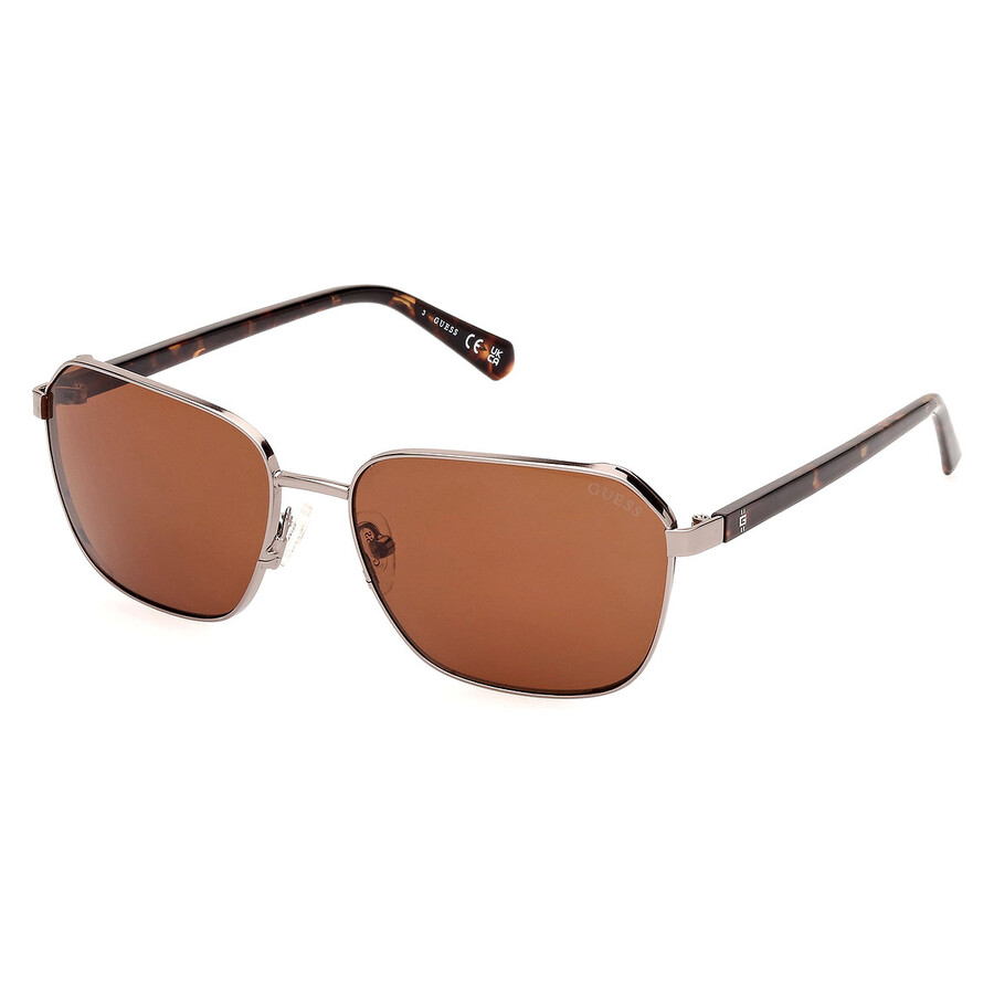 Guess Brown Rectangular Men's Sunglasses Gu00117 08e 59 In Brown