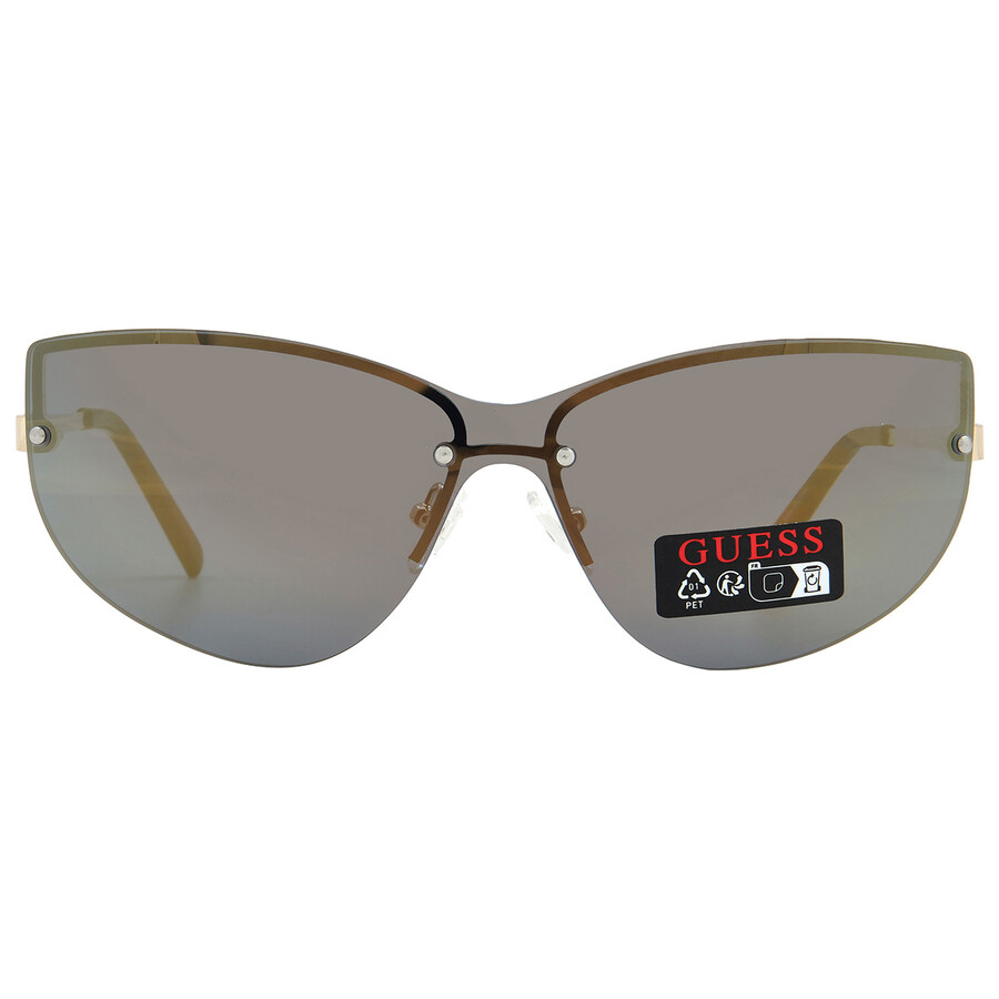 Guess Factory Blue Brown Shield Ladies Sunglasses Go00007 32x 139