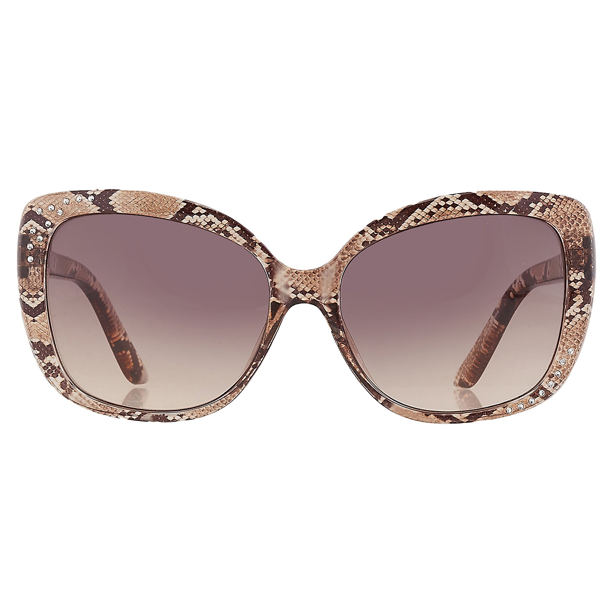 GUESS UVカット420 Guess Factory Brown Gradient Butterfly Ladies Sunglasses GF0383