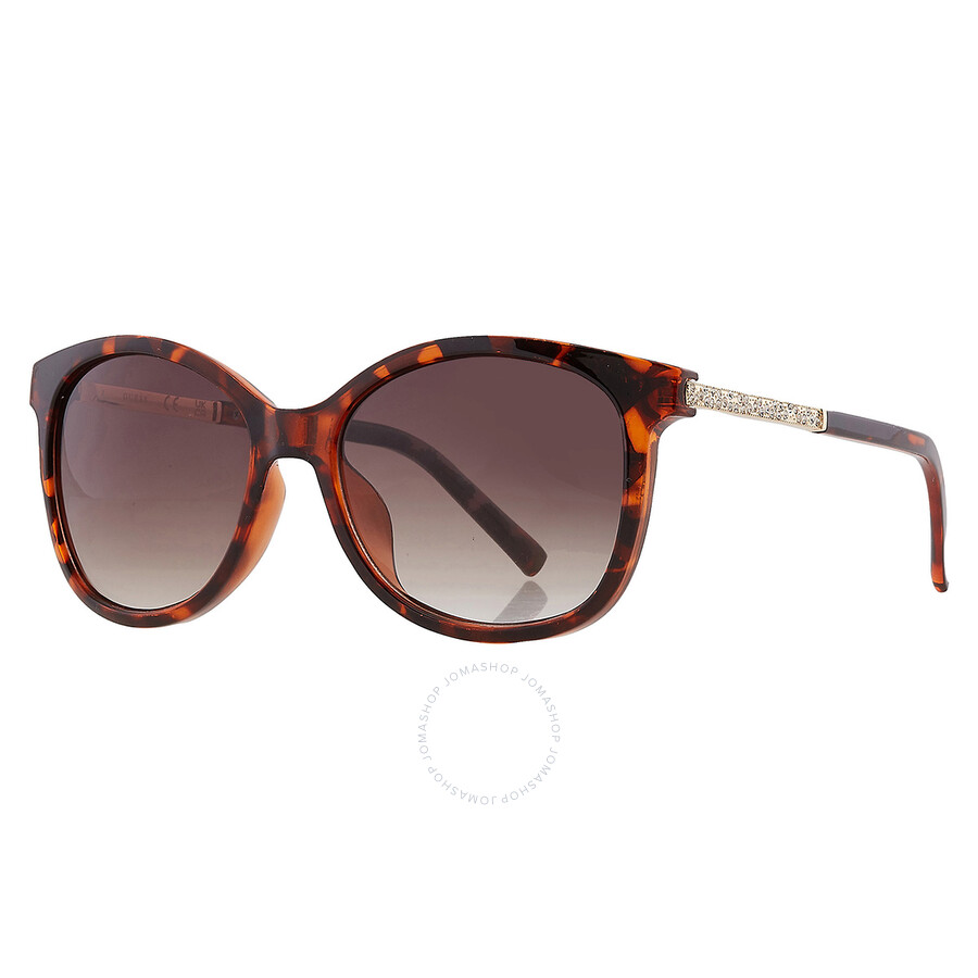 Guess Factory Brown Gradient Oval Ladies Sunglasses Gf0394 52f 56 In Brown / Dark
