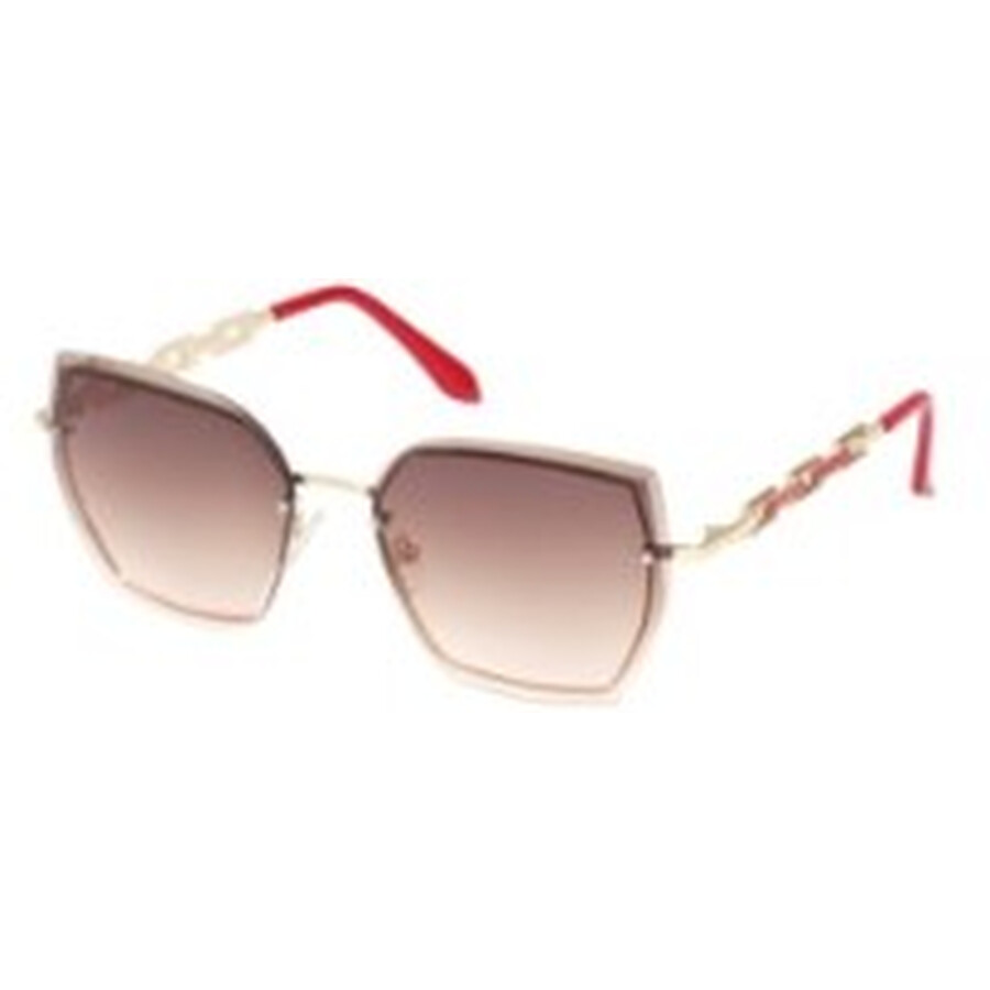 Guess Factory Smoke Gradient Butterfly Ladies Sunglasses Go00042 32b 62 In Gold