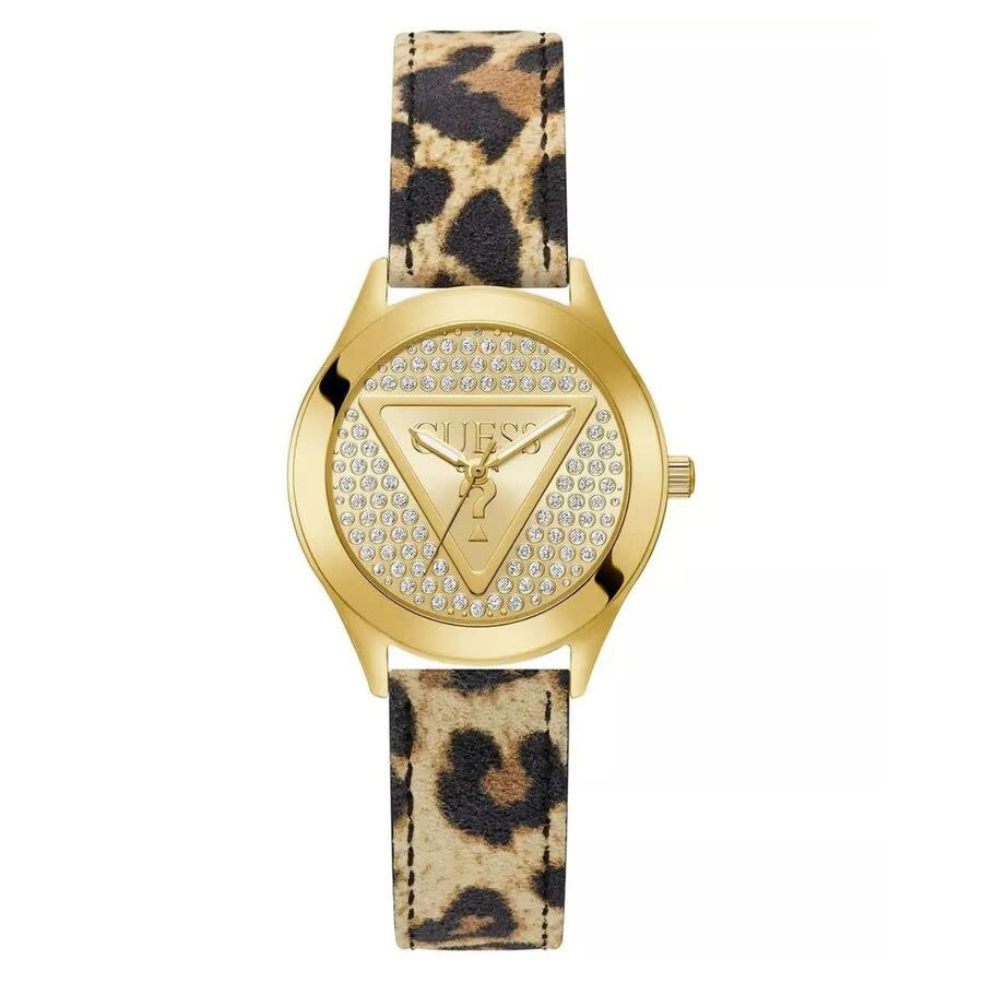 Guess Glitz Plaque Gold-tone Dial Ladies Watch GW0745L2