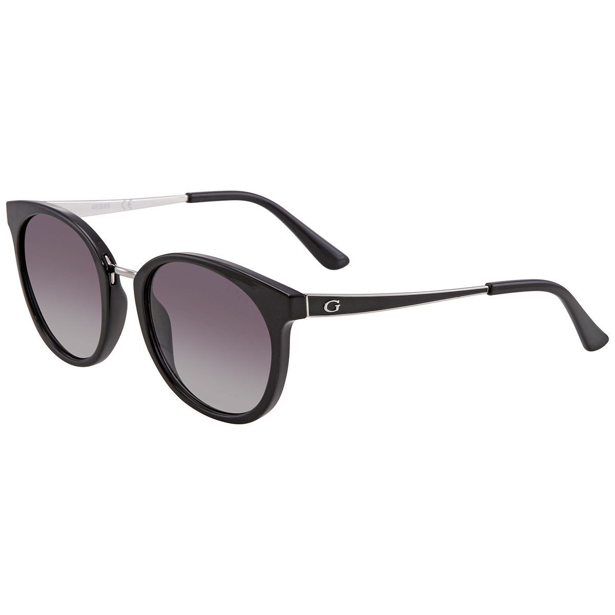 New GUESS Gradient Smoke Round Ladies Sunglasses Guess Round Sunglasses GF0305 01C Black Gloss Gold Frame  main image 4