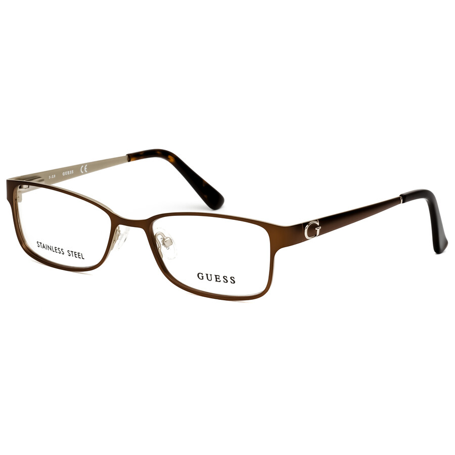 Guess Ladies Dark Brown Rectangular Eyeglass Frames GU2568 050 52