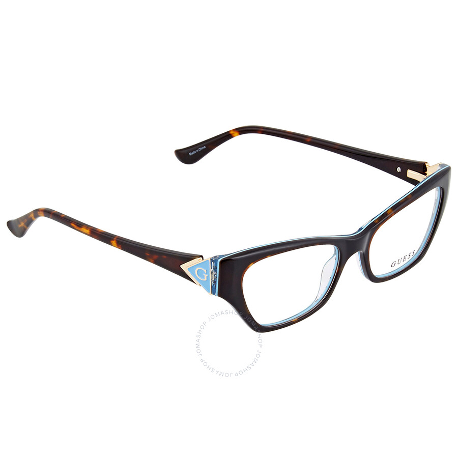 Guess Ladies Tortoise Round Eyeglass Frames Gu274705251 In Demo Lens