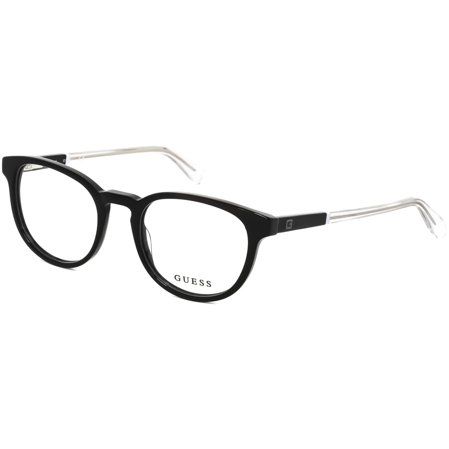 Guess Men's Black Round Eyeglass Frames GU197300149 889214044075