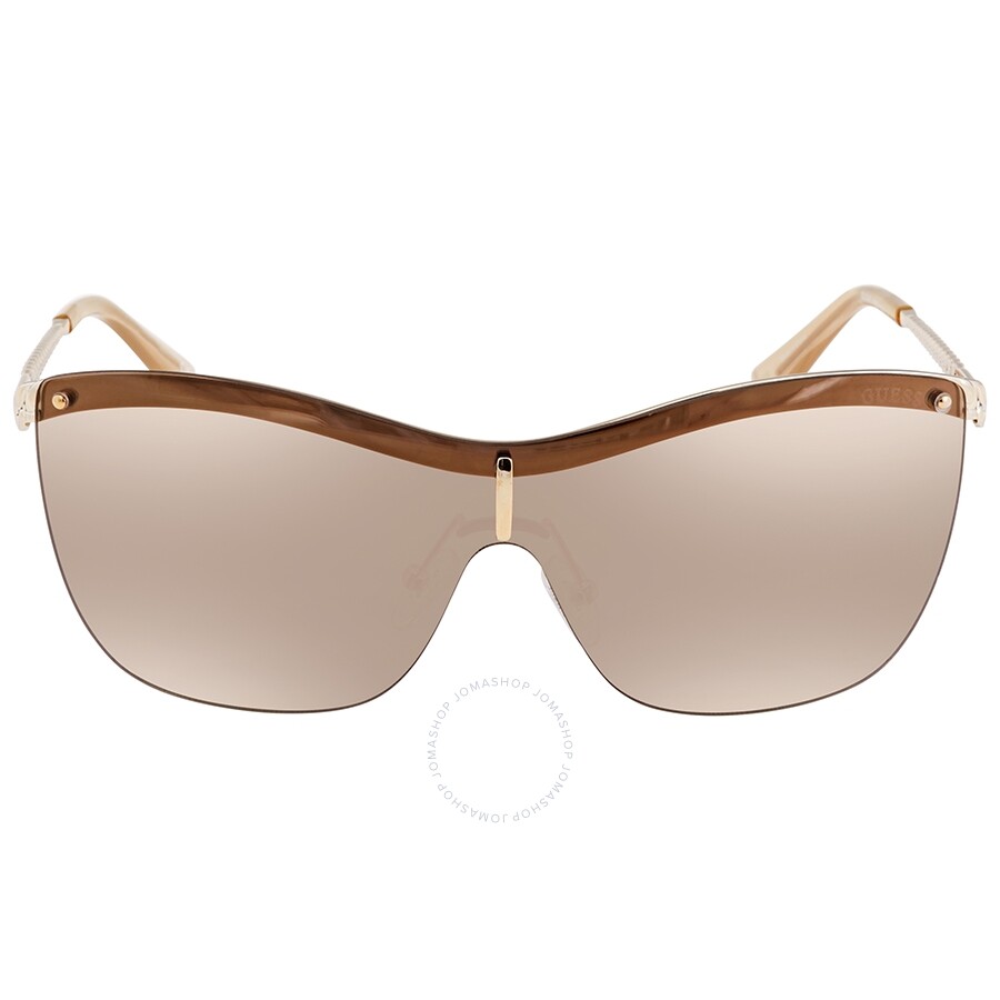 Guess Mirrored Brown Shield Ladies Sunglasses GU747132G0 Guess