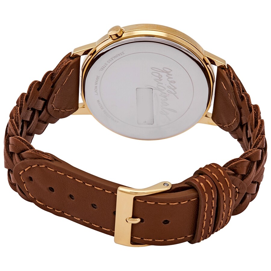 Guess Originals Black Dial Brown Leather Ladies Watch V1001M3 Guess Watches