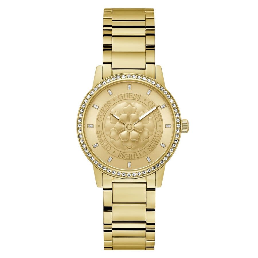 Guess Petal Quartz Gold Dial Ladies Watch GW0747L2