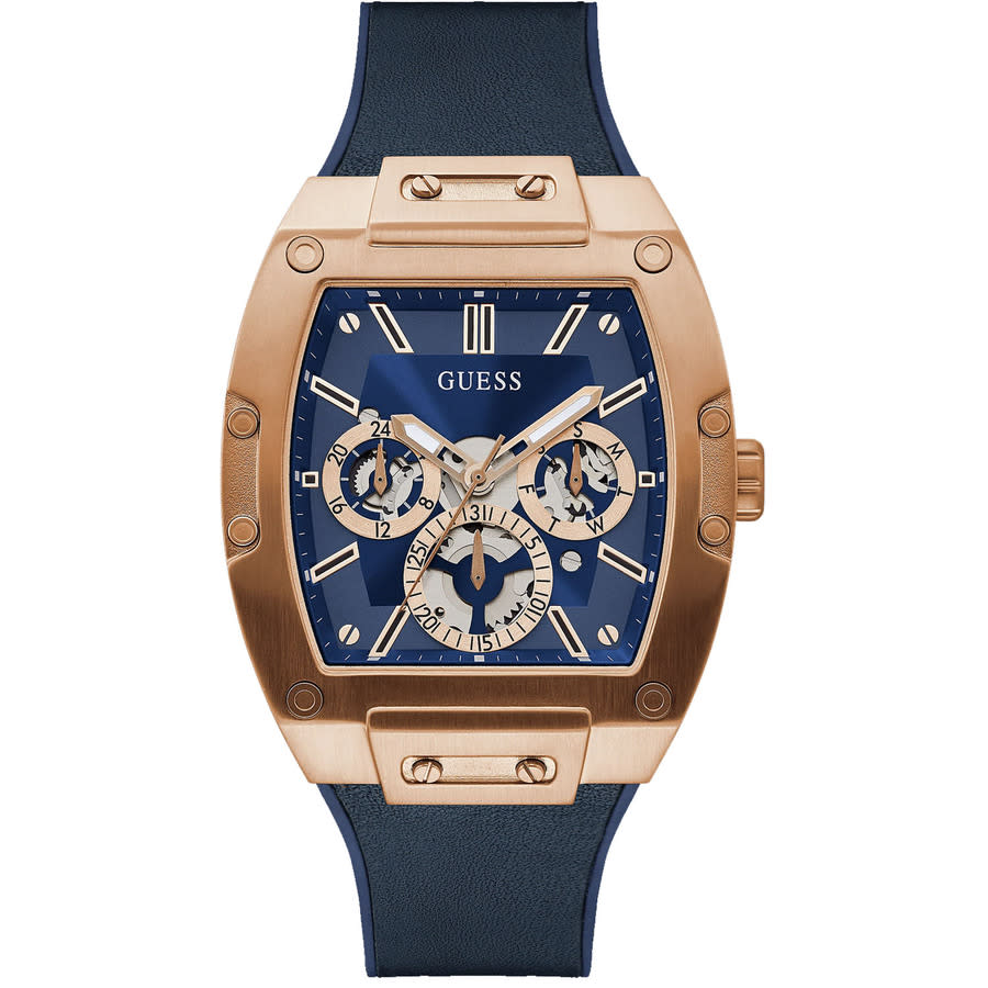 Guess Phoenix Multifunction Blue Dial Blue Rubber Strap Watch for Men - GW0203G7