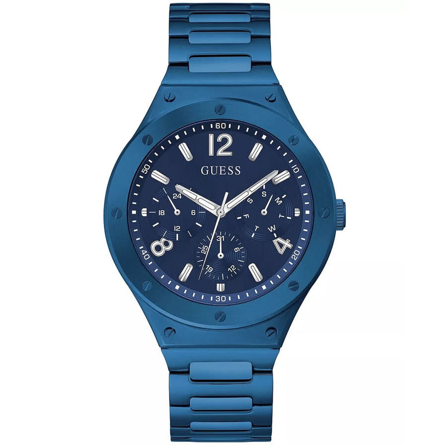 Guess Men's Scope Multifunction Blue Dial Watch In Blue