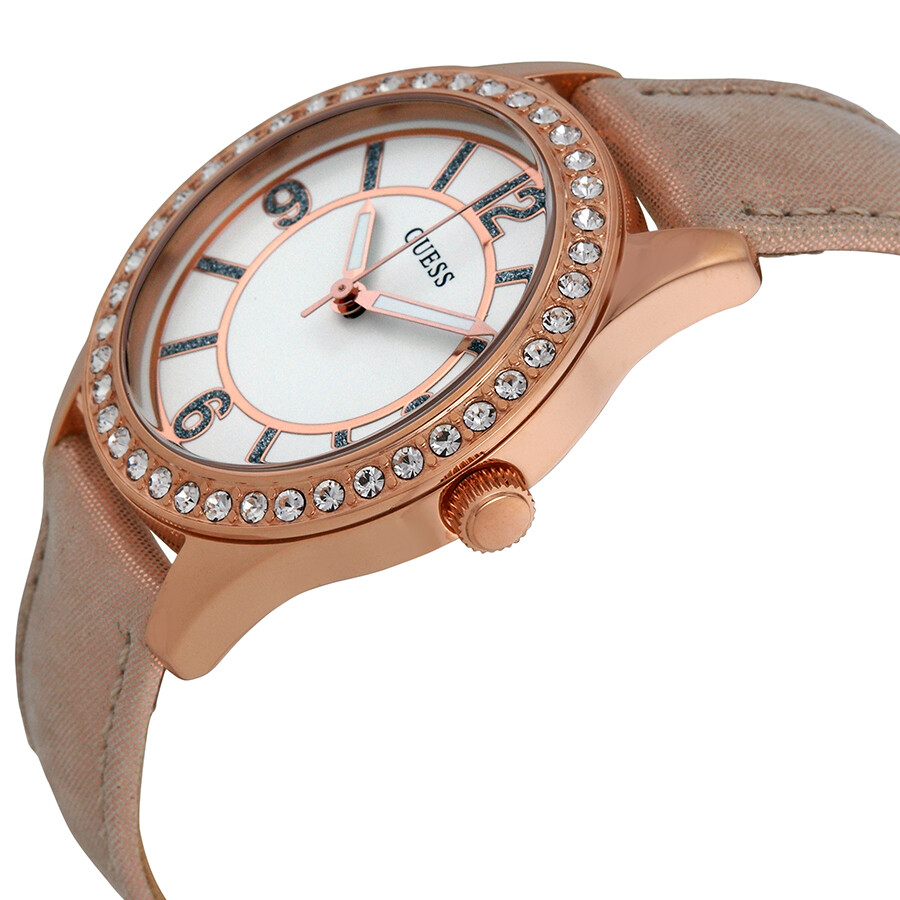 Guess White Dial Three Interchangeable Straps Ladies Watch Set U0351L3