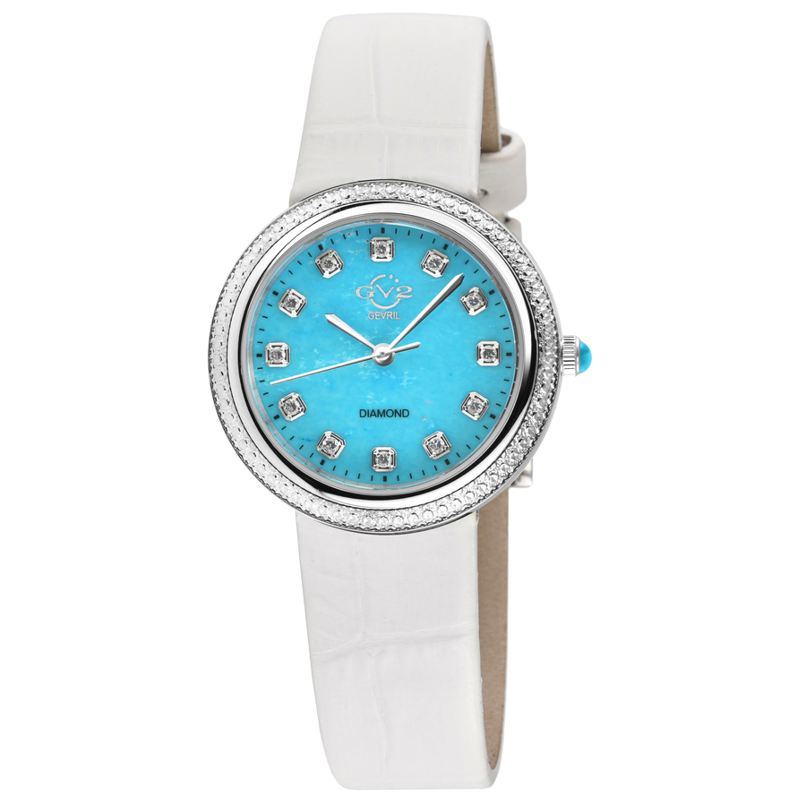 GV2 by Gevril Arezzo Quartz Diamond Blue Dial Ladies Watch 13301