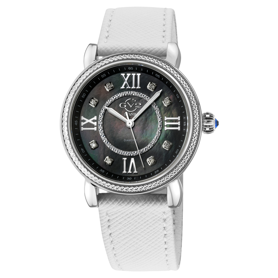 GV2 by Gevril Marsala Vegan Diamond Mother of Pearl Dial Ladies Watch 9861-V1