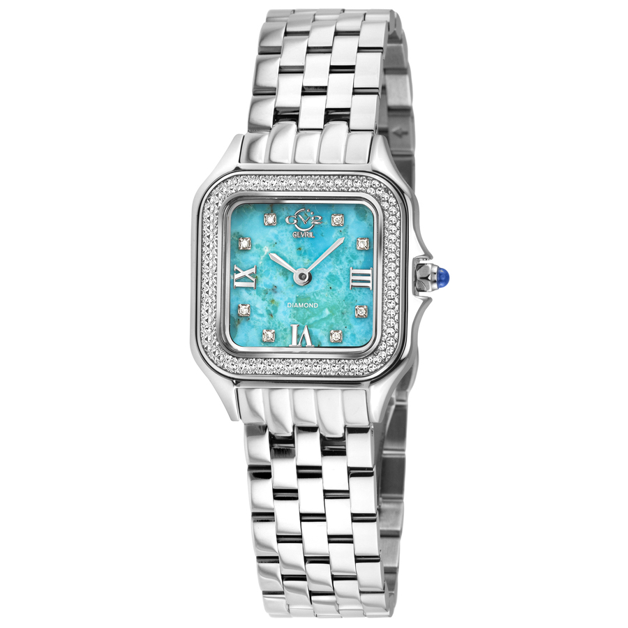 GV2 by Gevril Milan Diamond Blue Dial Ladies Watch 121101B