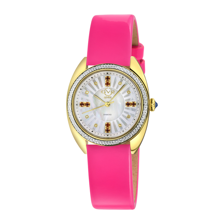 GV2 by Gevril Palermo Diamond Mother of Pearl Dial Ladies Watch 13102-8