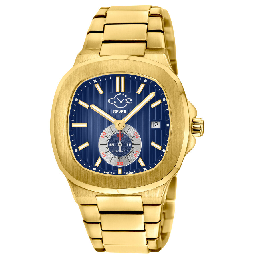 Shop Gv2 By Gevril Potente Blue Dial Men's Watch 18302b In Blue / Gold Tone / Yellow