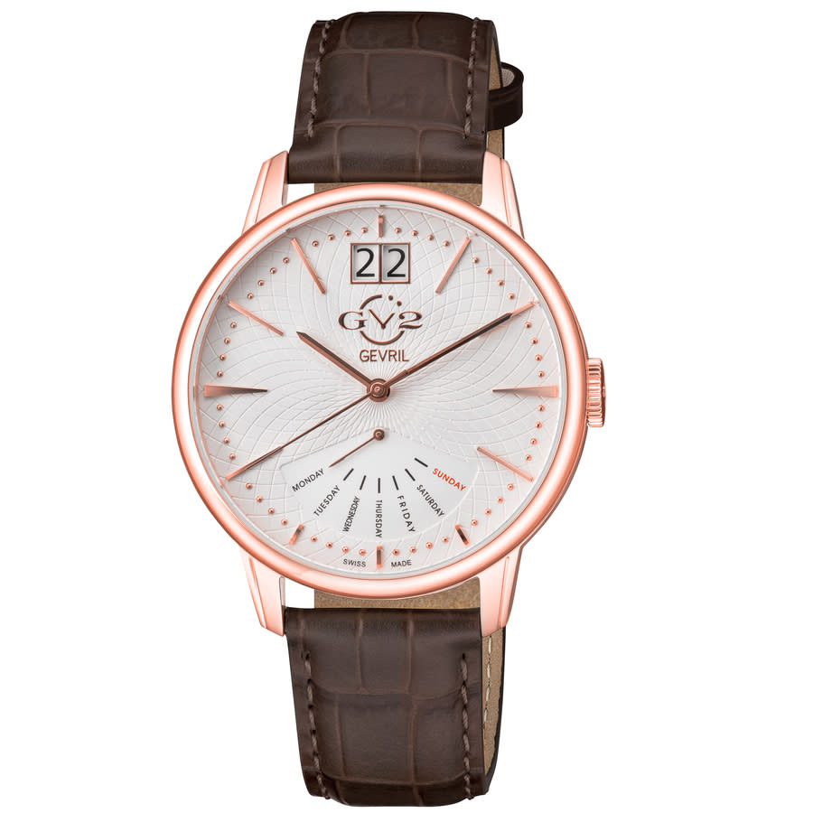 GV2 by Gevril Rovescio White Dial Men's Watch 56203
