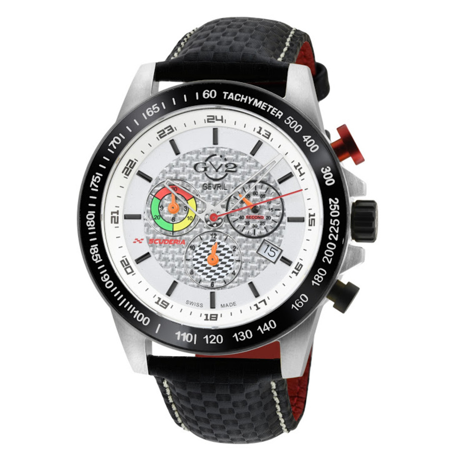 GV2 by Gevril Scuderia Chronograph Tachymeter White Dial Men's Watch 9920